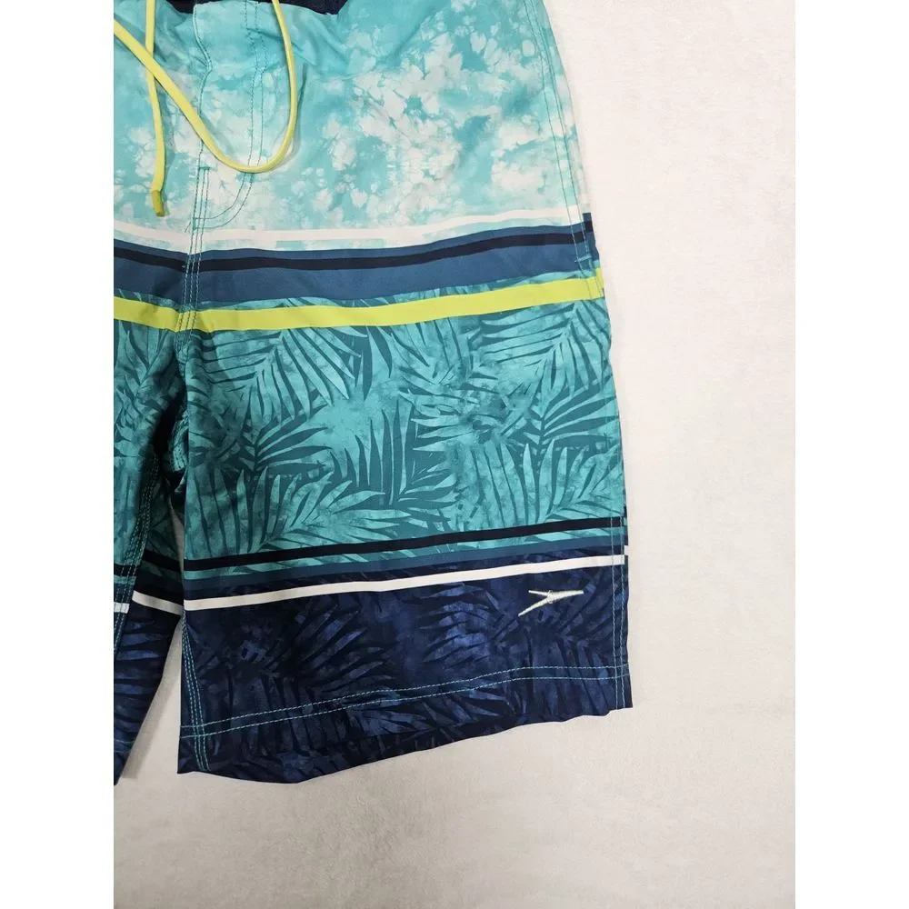 Speedo Men's Border Line Performance UPF 50 protection Shorts Blue Size Small‎
